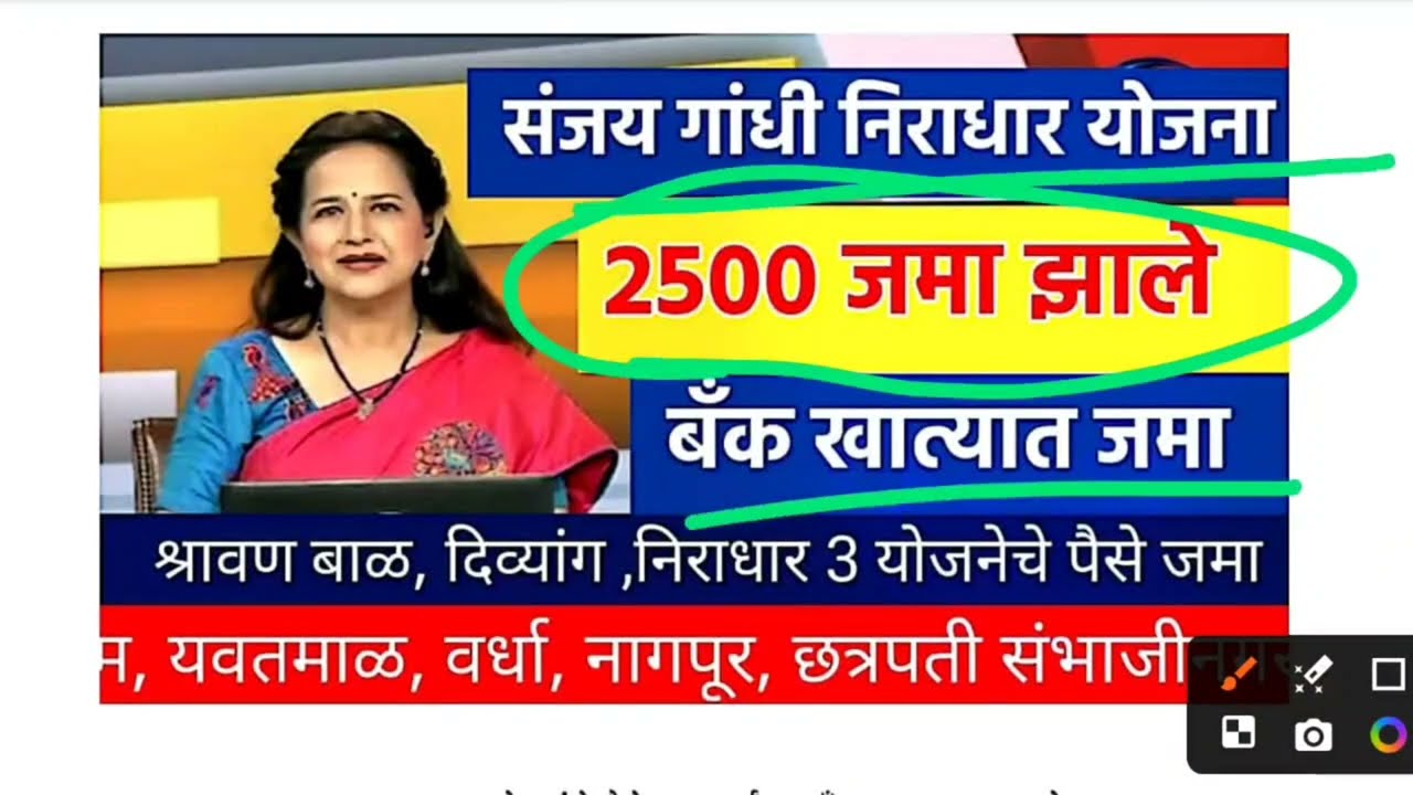 आज पैसे जमा! संजय गांधी निराधार योजनेचे 2500 रुपये खात्यात | sanjay gandhi niradhar yojana