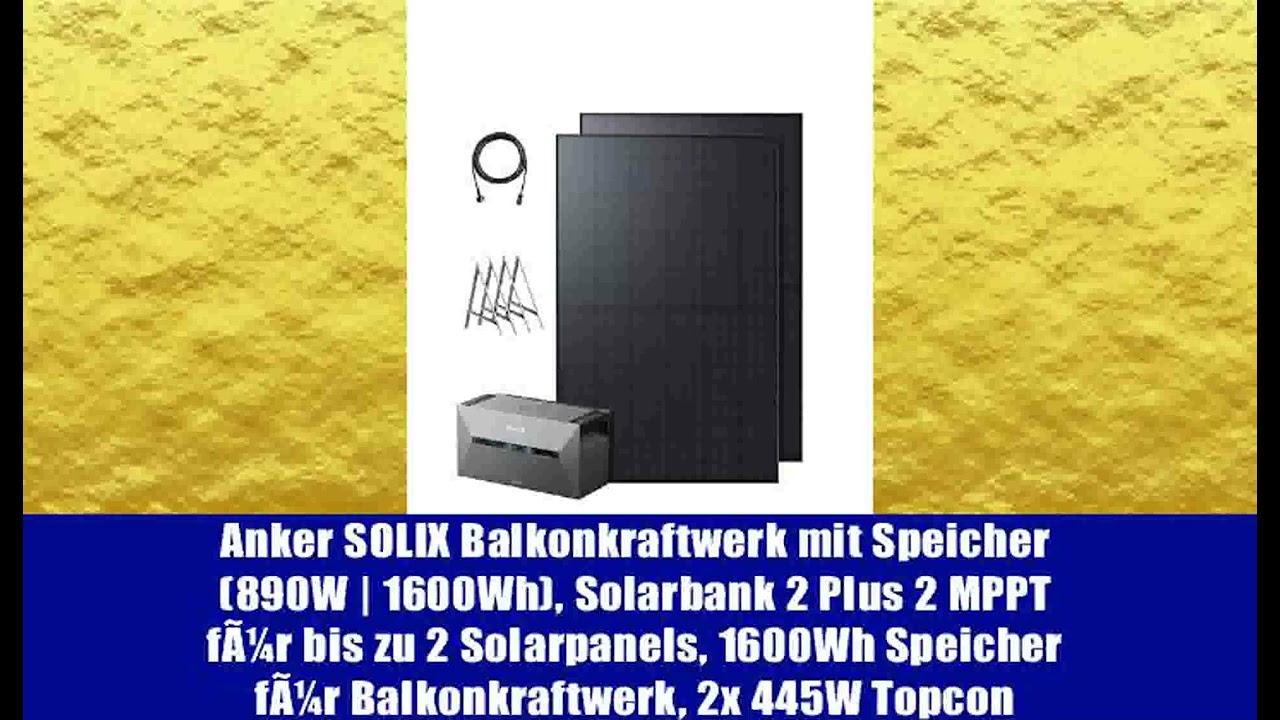 Anker SOLIX Balkonkraftwerk mit Speicher (890W | 1600Wh), Solarbank 2 Plus 2 MPPT fÃ¼r bis zu 2