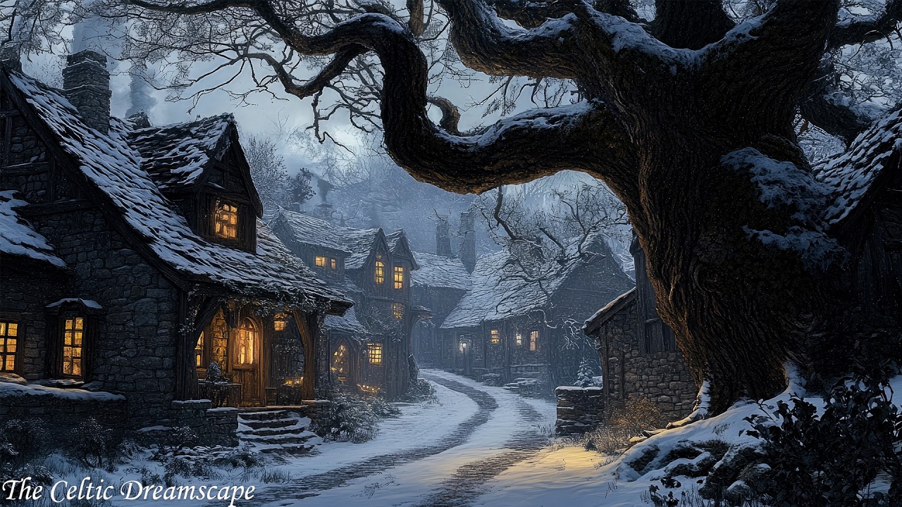 Celtic Dreams:Cozy Nights in a Snowy Forest Retreat ❄️Celtic Medieval Music for Deep Sleep