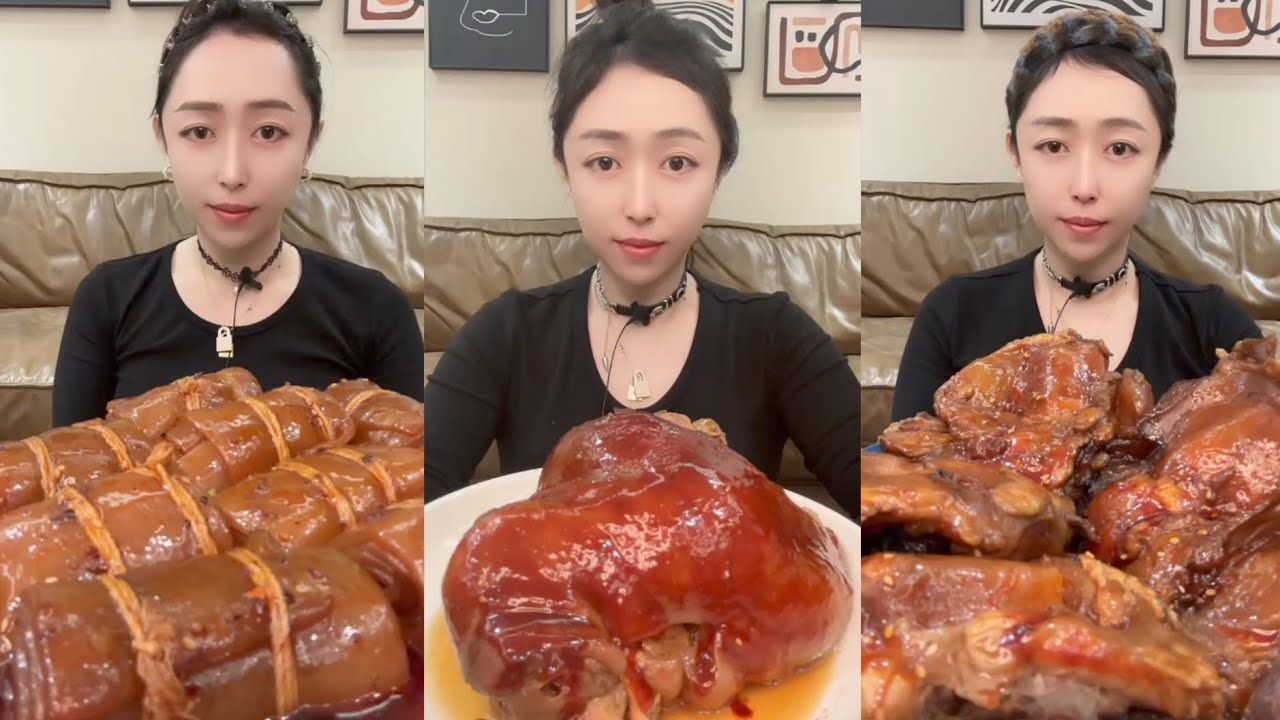 Mukbang #21: Eating roll  belly , braised pork belly, legs pork #mukbang #eatingshow #porkbelly