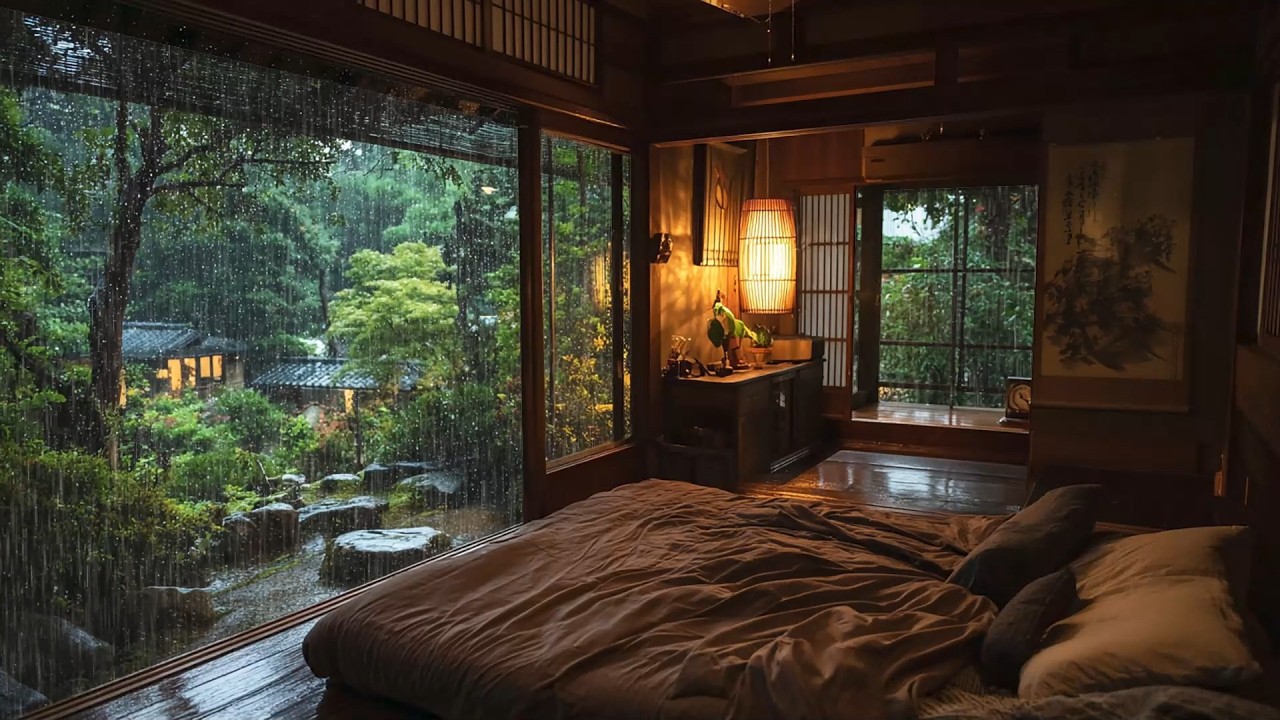 Relaxing Piano Music & Rain Sounds 4K | Sleep Music, Stress Relief, Meditation