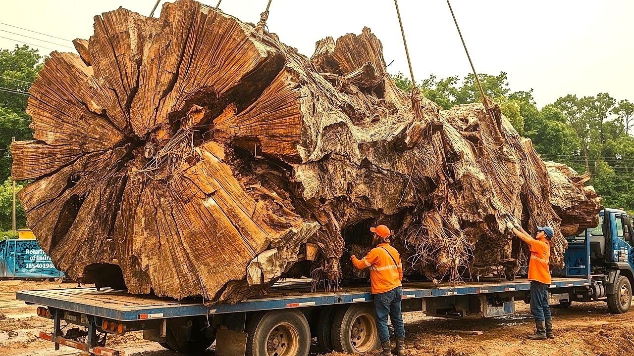 From Raw Wood to Art: Turning 100-Year-Old Block of Cracked Wood Into Stunning Dining Tables!