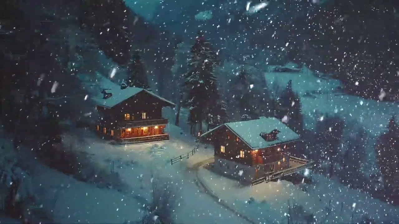 The Serenity Of Blizzard Night Frozen Winds Drift Across Valleys Of Snow And Cold Light