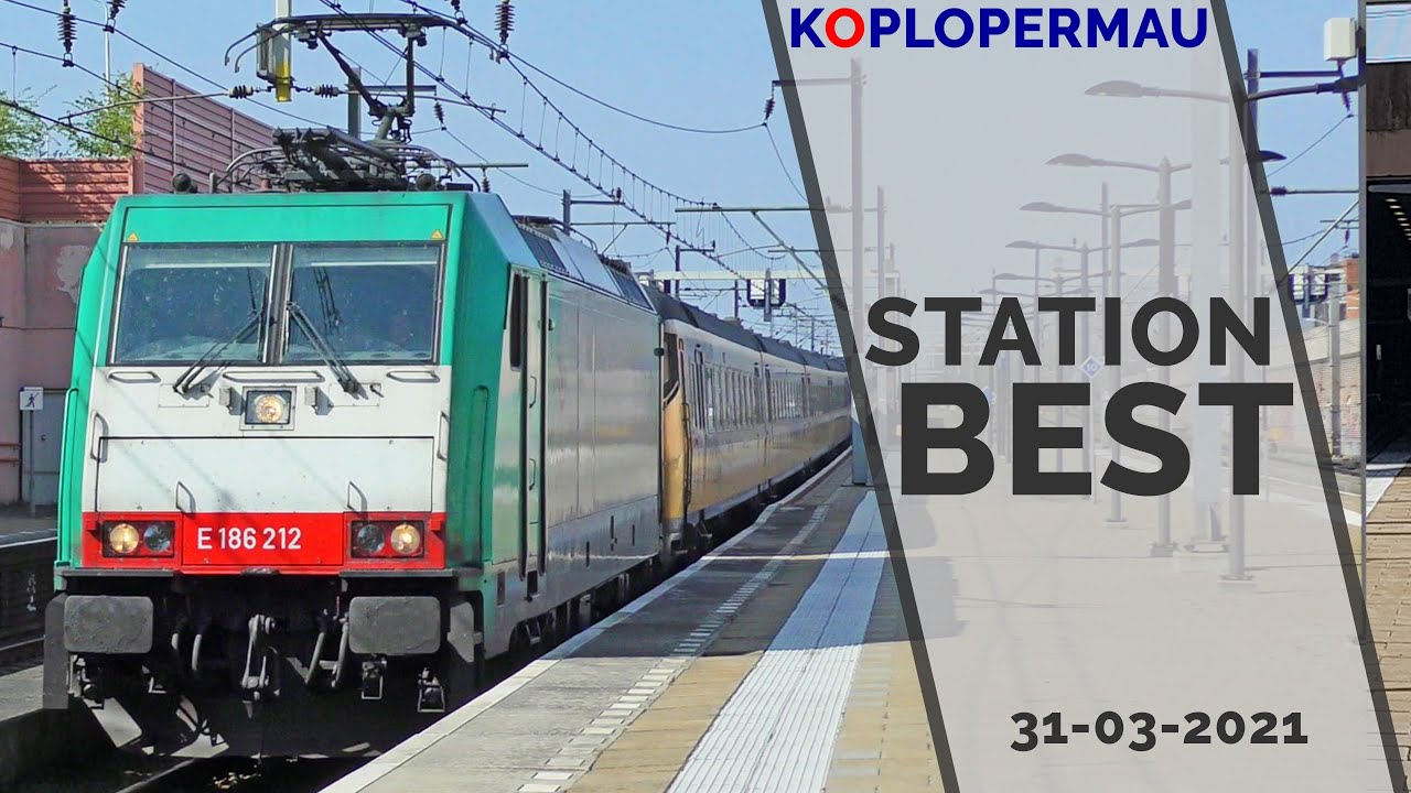 Treinen op station Best - 31 maart 2021