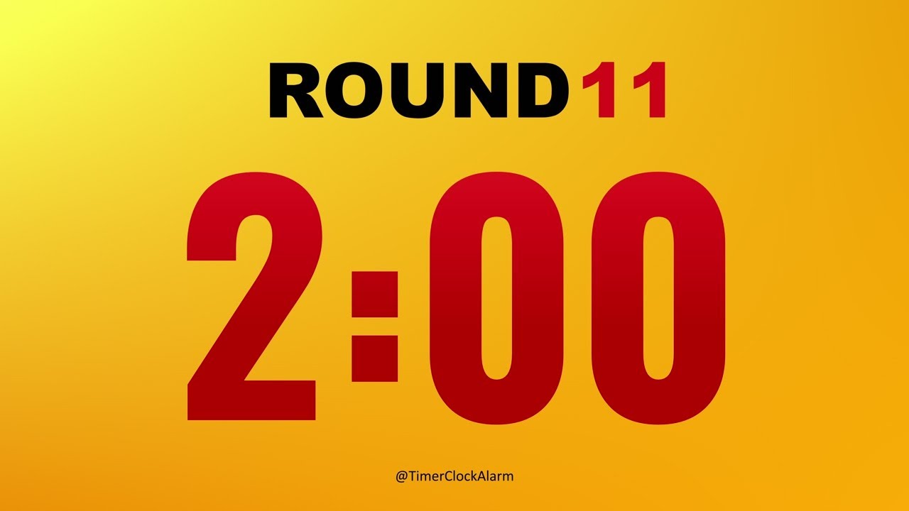 Boxing Timer 🔴 2 minute x 11 Rounds with 1 minute Breaks 🥊 (No Music)