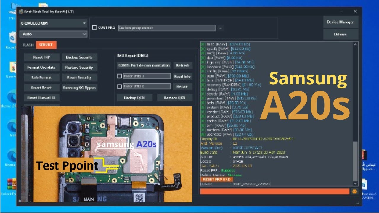 samsung a20s frp , android 11 | by Best Flash tool (test point)