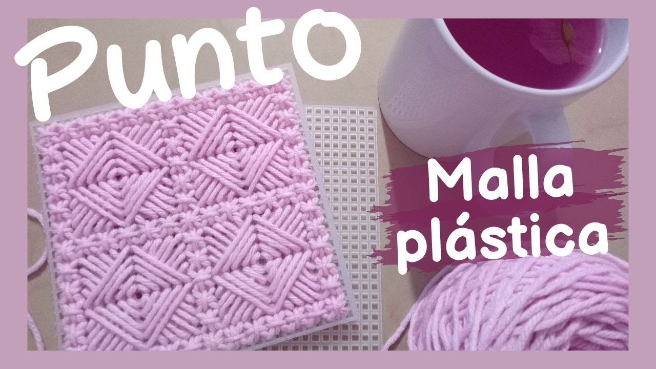 RELAJACIÓN al cien // CÓMO bordar o TEJER en MALLA DE PLÁSTICO esta puntada // Plastic canvas