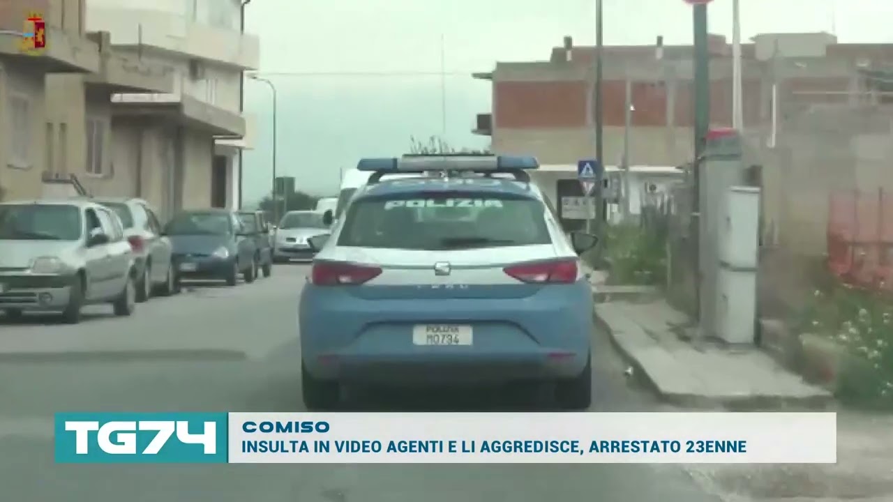 COMISO - INSULTA IN VIDEO AGENTI E LI AGGREDISCE, ARRESTATO 23ENNE