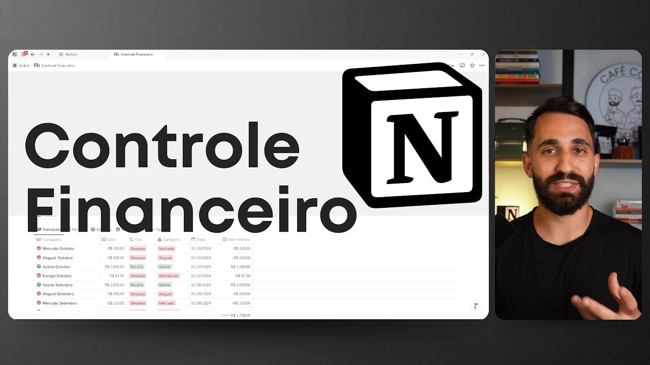 Controle Financeiro com o Notion | Template Gratuito ‪@cafecomnotion‬