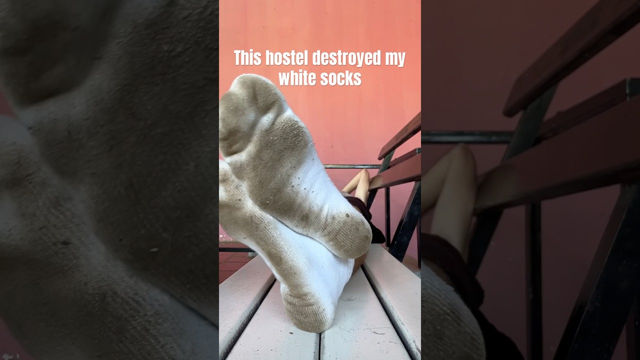 This hostel destroyed my white socks #hostellife #travel