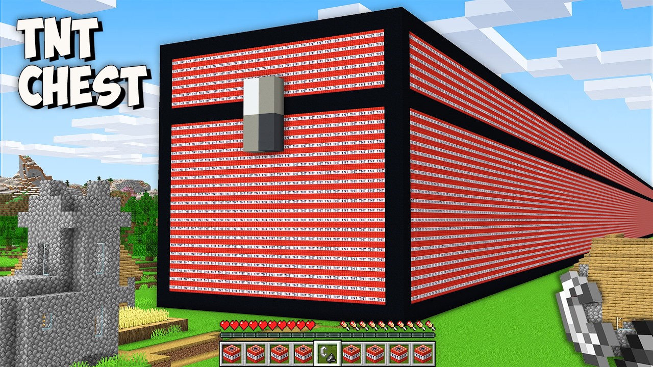 I found THE BIGGEST TNT CHEST in Minecraft! This is THE LONGEST CHEST of 999.999 TNT!