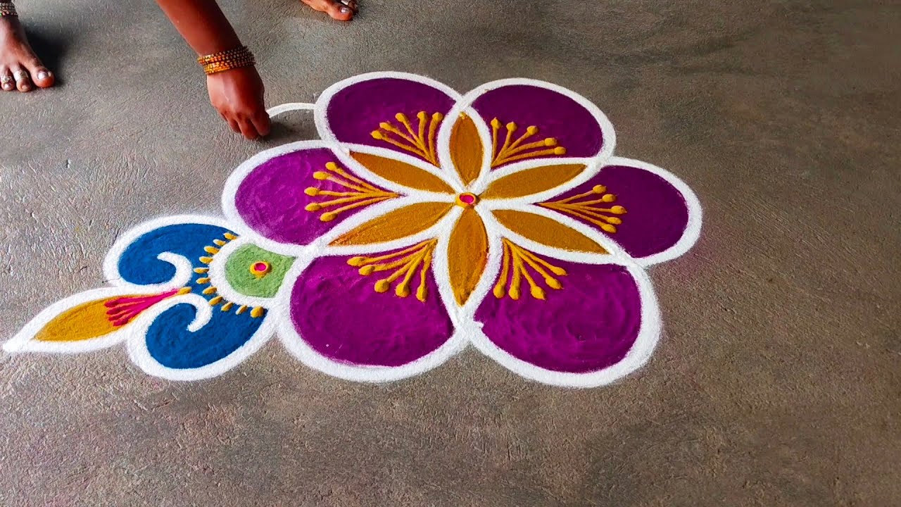 3×2 simple rangoli design 🙏❤️❤️