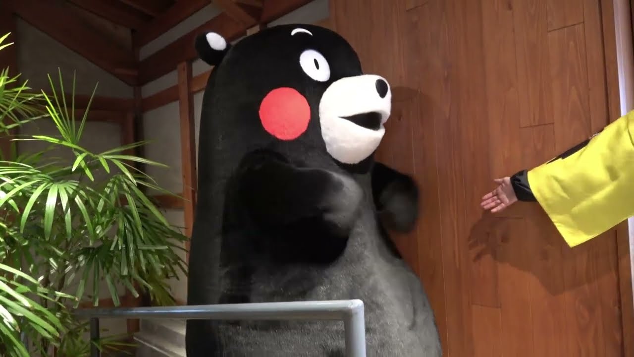 【くまモンランド公式バスツアー】【山都】通潤酒造の酒蔵「寛政蔵」でのランチにくまモン登場！！くまモンとツーショット会☆（SONYハンディカム4K撮影）