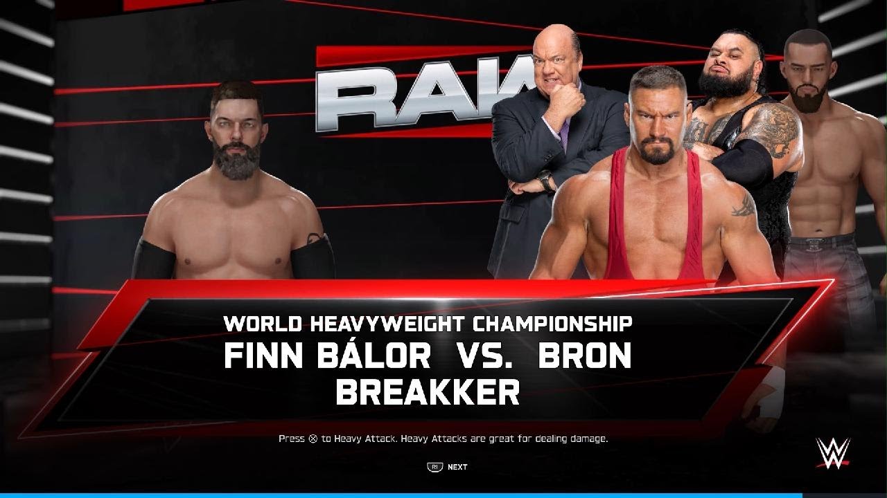 WWE 2K25 finn balor vs Bron breaker world championship ladder Match