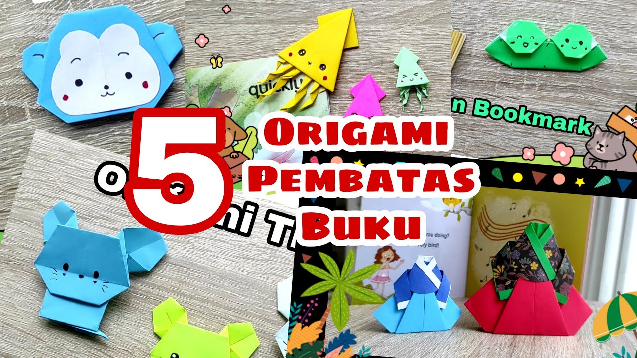 5 DIY Pembatas Buku Lucu Hewan Monyet Tikus Cumi Kacang dan Baju Hanbok Korea | Paper Bookmark