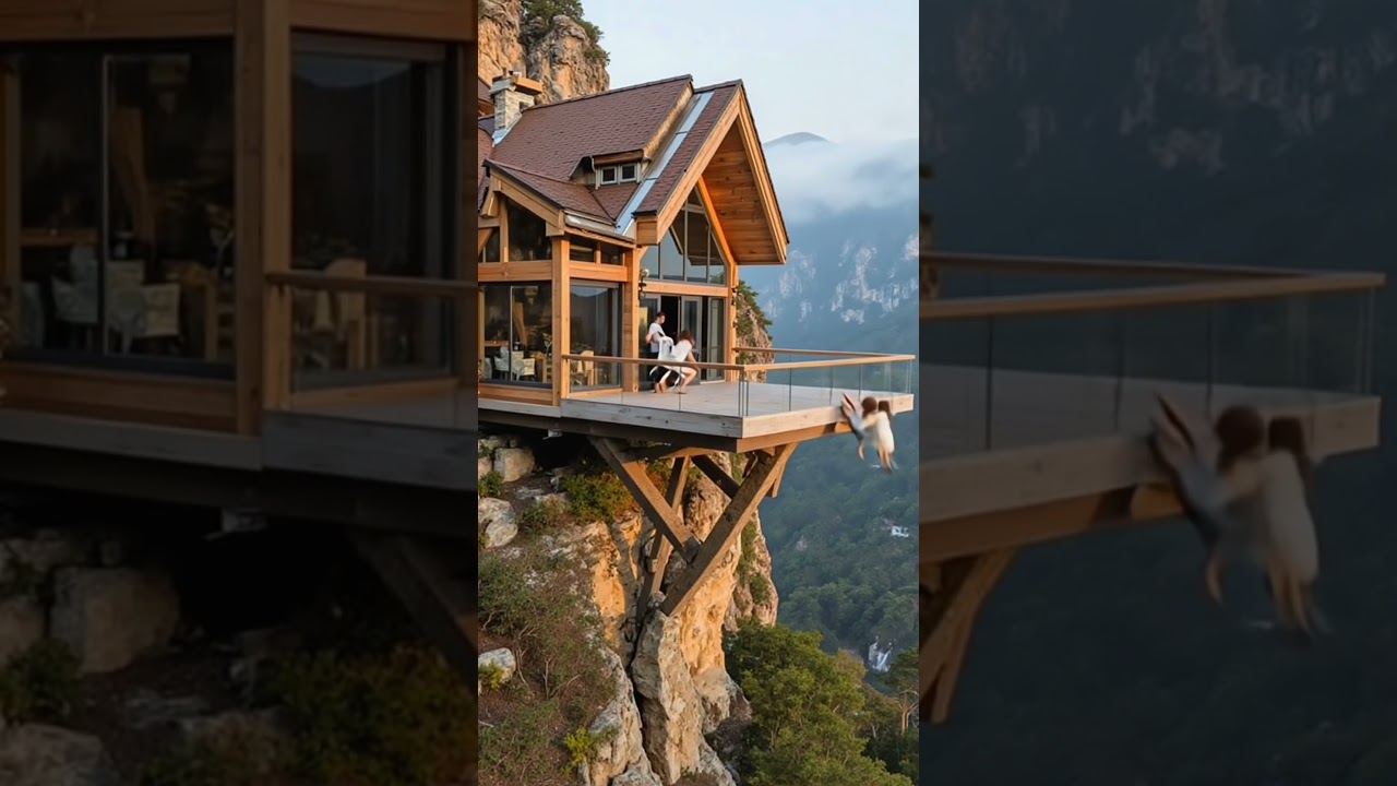 Mountain Edge Cabin Destroyed by Sudden Landslide Collapse