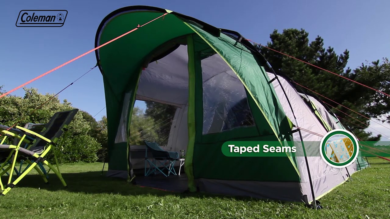 Coleman® Pinto Mountain 5 Plus - multi-roomed 5 man family tent with Blackout Bedrooms