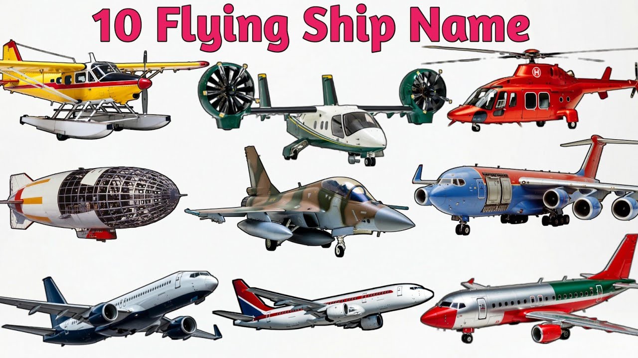 Flying Vehicles Name for Kids | Aeroplane Helicopter Jet Plane | Air Learning in Hindi English