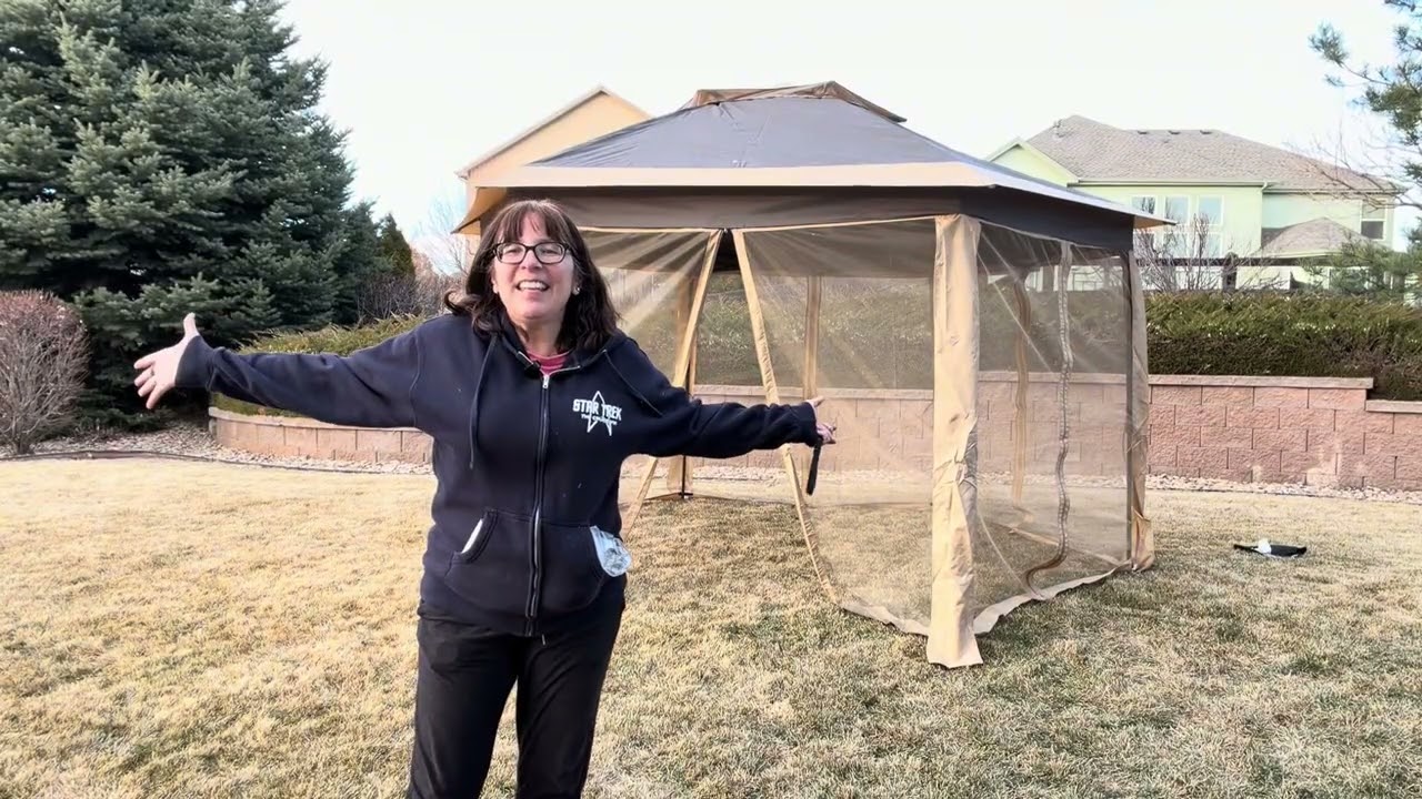 Garvee 13’ hexagon pop up gazebo - see us assemble it for the first time. It’s big and nice!