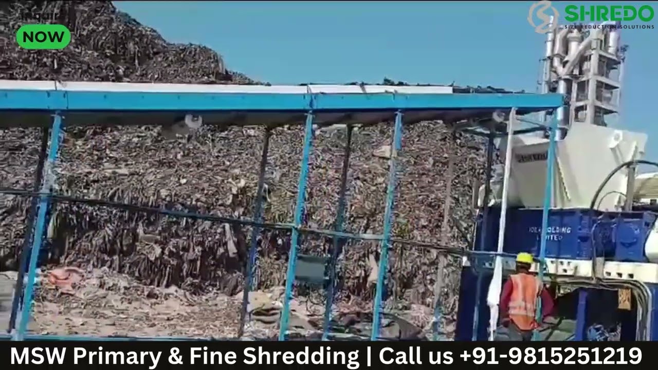 MSW/RDF Shredding System 🔥 Primary + Fine Twin-Shaft Shredder | Shredo India MSW Shredder | High ROI