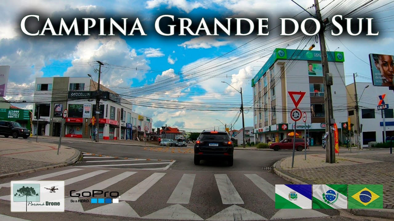 Passeio por CAMPINA GRANDE DO SUL PR, Centro e Jd. Paulista! [Carro][GoPro]