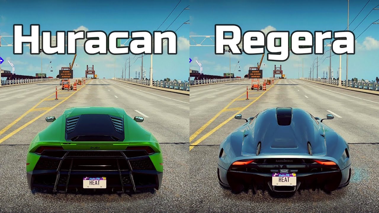 NFS Heat: Lamborghini Huracan vs Koenigsegg Regera - Drag Race