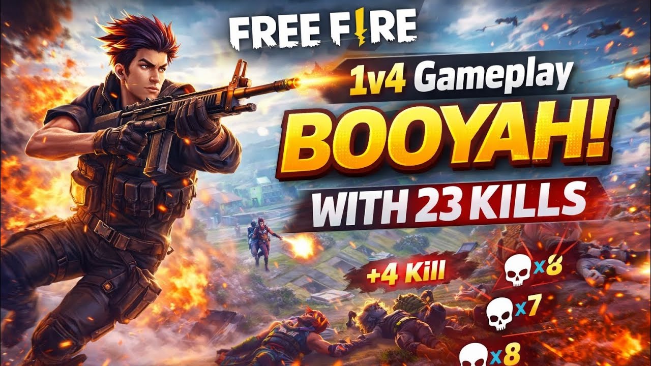 1V4 GAMEPLAY BOOYAH WITH 23 KILLS -/ #ankushff #tondegamer #ungraduategamer #sksabirboss #freefire 