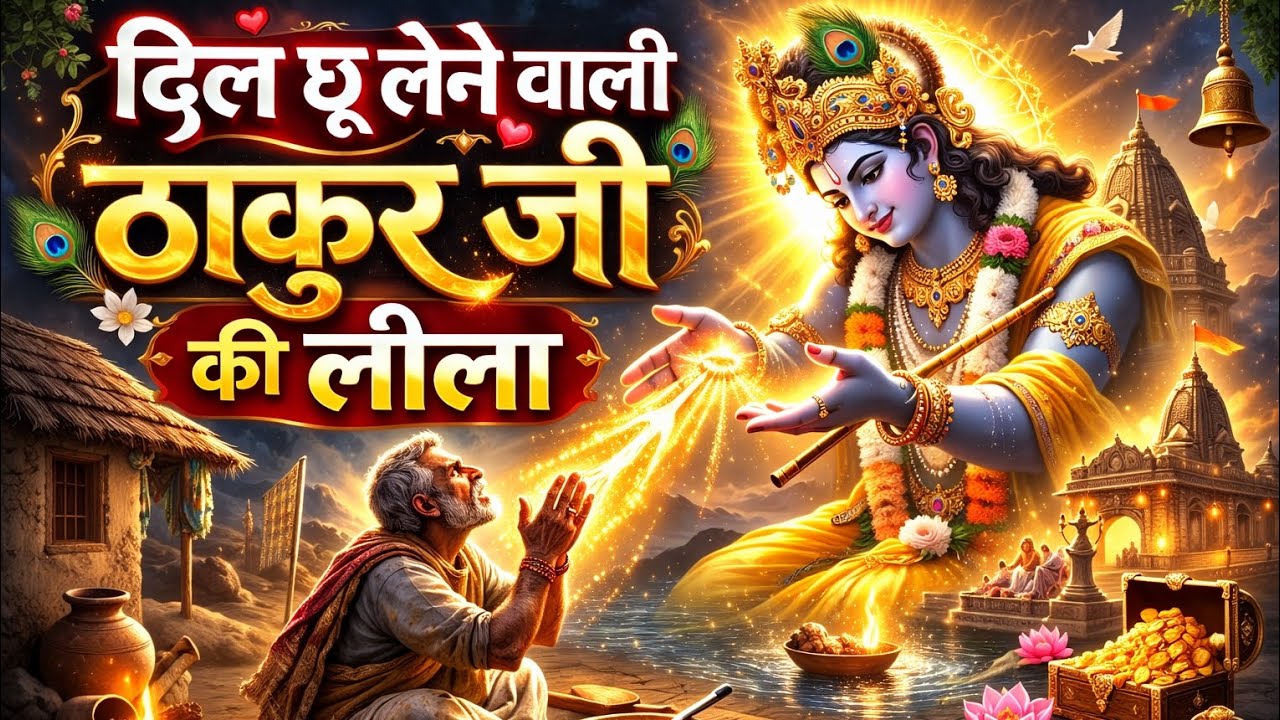 ठाकुर की खुद आये भक्त की मदद करने। रुला देने वाली श्री कृष्णा की अद्भुत लीला।#bhaktikatha