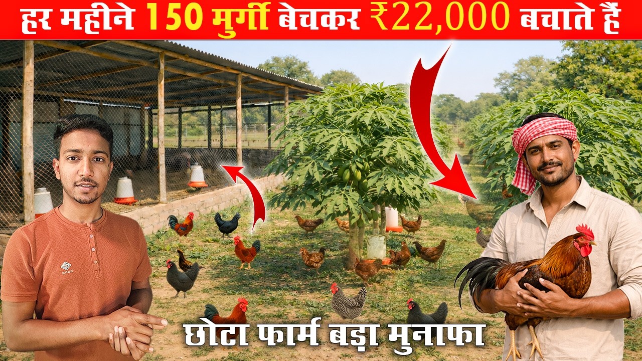 हर महीने ₹20,000 कमाओ! 150 मुर्गी बेचकर कम खर्च में मुनाफा || Desi murgi palan business model