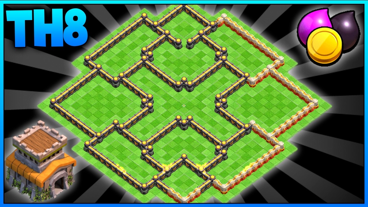 Diseño de Aldea FARMING/HÍBRIDA para Ayuntamiento 8 (TH8) con LINK | 2026 | Clash Of Clans