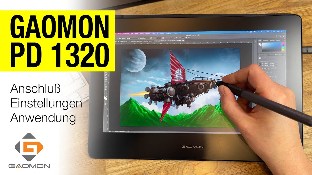 Gaomon PD1320 Pen Display für Einsteiger - Review mit Anschluß, Einstellungen und ersten Motiven