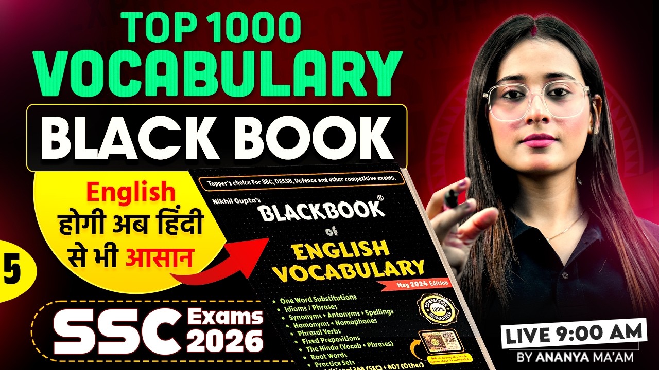 SSC Exams 2026 | Top 1000 Vocabulary Words for SSC | Black Book of English Vocabulary | Ananya Ma'am