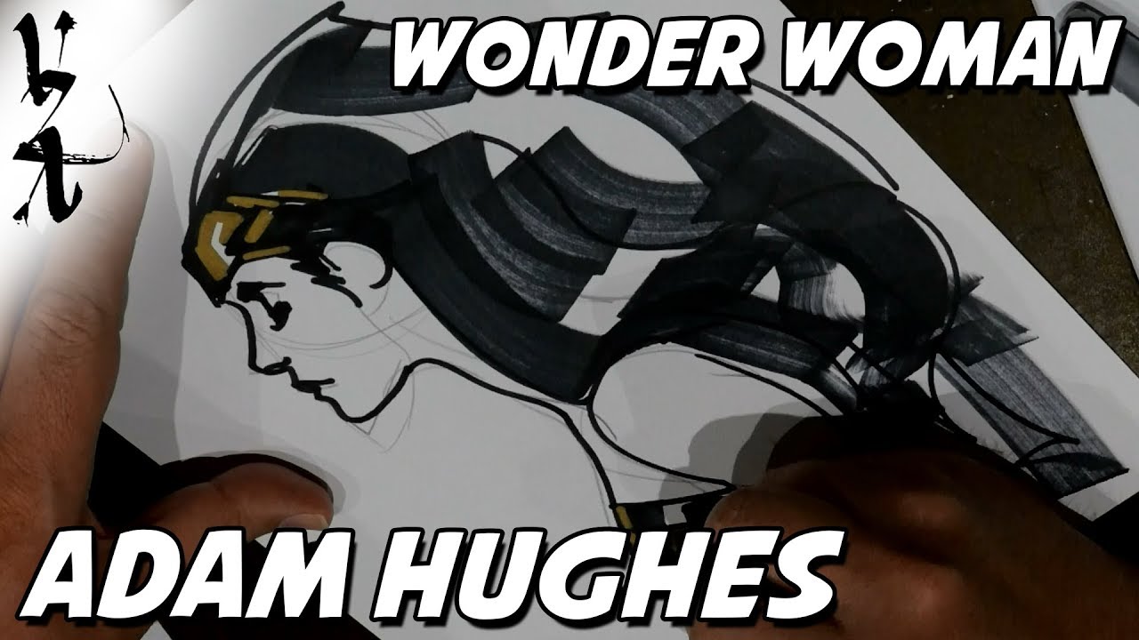 Adam Hughes drawing Wonder Woman