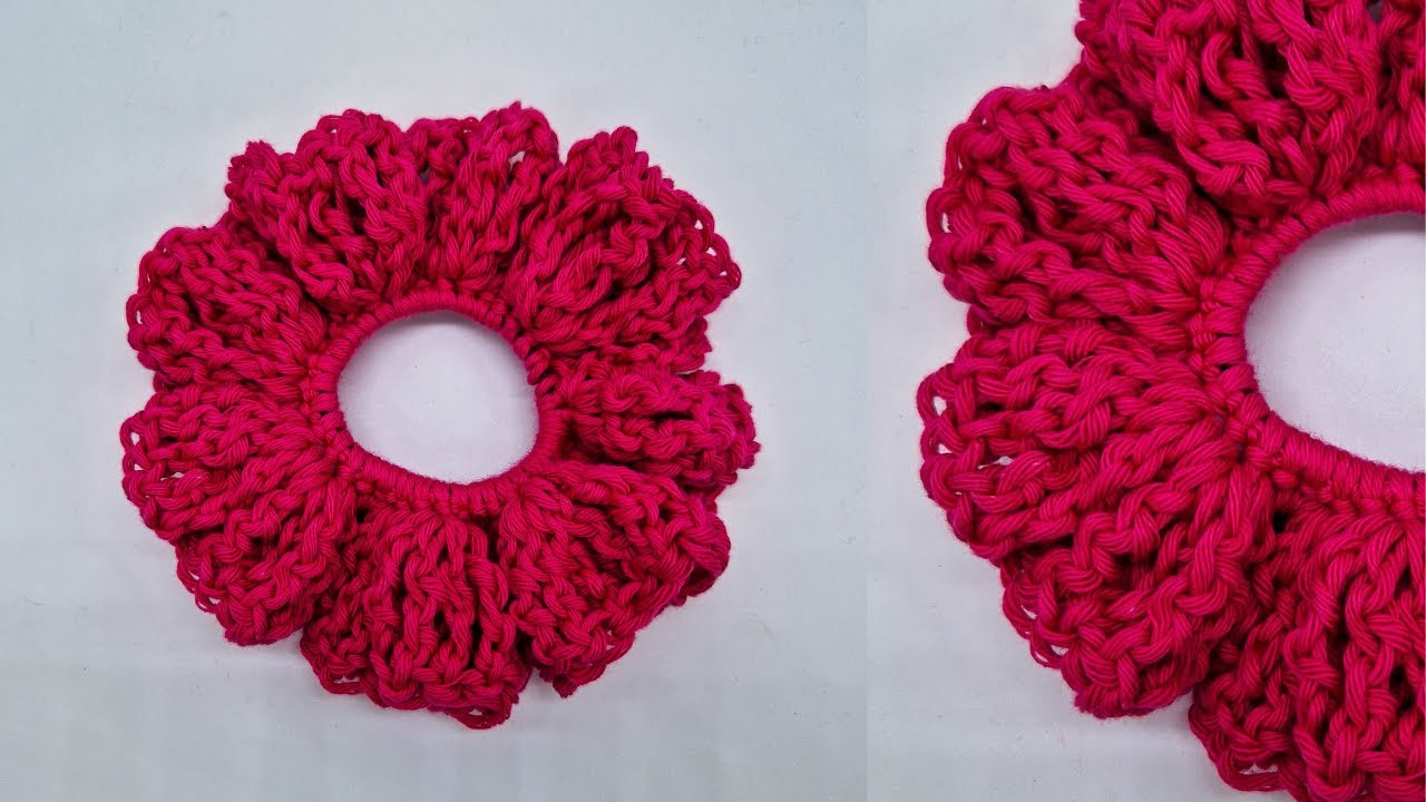 Crochet Tutorial for Double Treble Scrunchie
