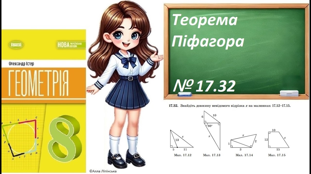 Геометрія. 8 клас. НУШ. Теорема Піфагора (№ 17.32 за Істером О.)