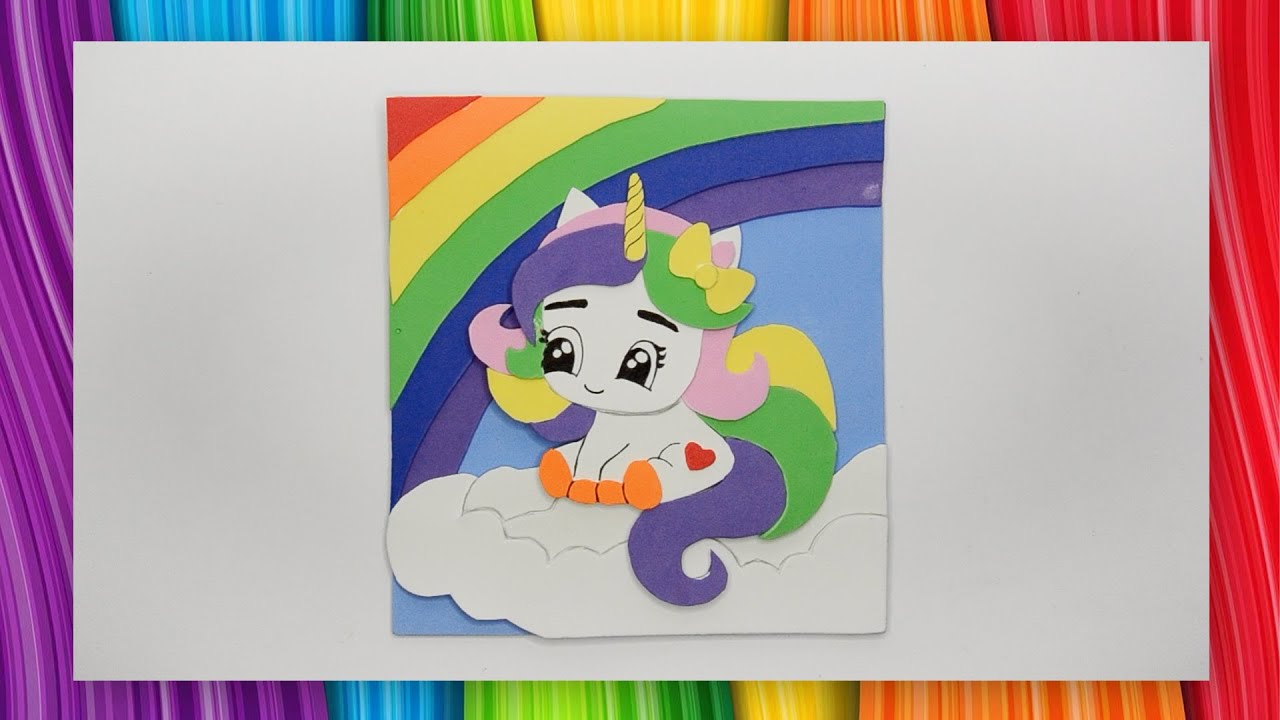 🦄 Unicorno Arcobaleno in Gomma EVA ✨ / Rainbow EVA Foam Unicorn DIY 🌈