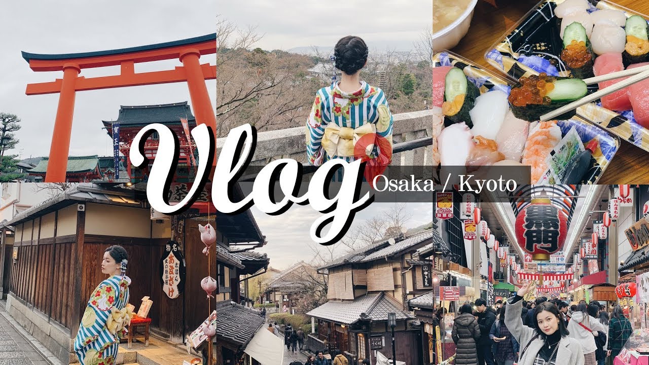 VLOG 🇯🇵大阪京都  和服初體驗！還有超好吃牛舌飯和章魚燒｜OSAKA KYOTO VLOG｜夢露 MONROE