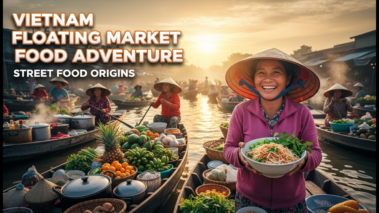 Vietnam Floating Market Food Adventure | Street Food Origins