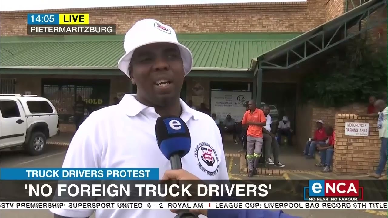 Truck drivers protest | Protestors don't want any foreigners employed