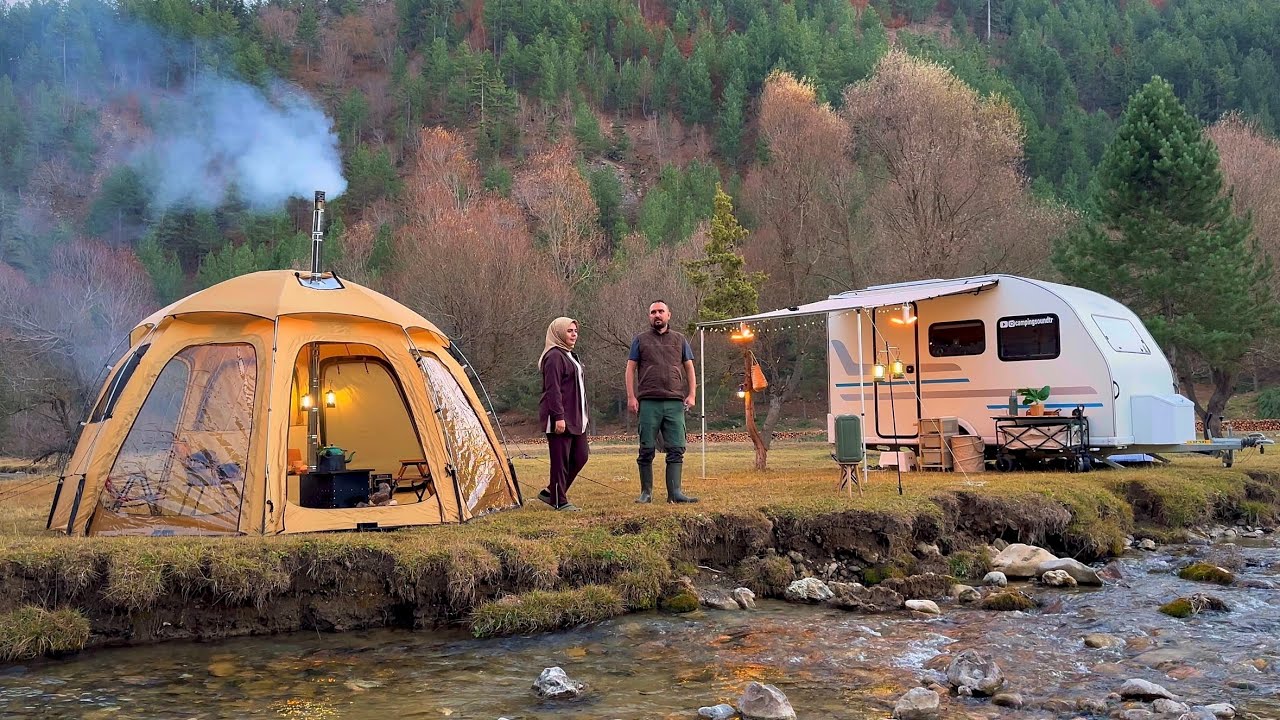 Dere Kenarında Huzur Dolu Karavan Kampı