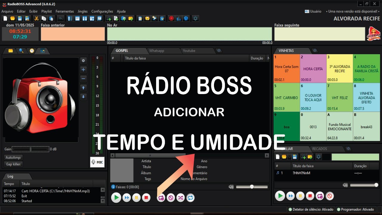RÁDIO BOSS - Adicionar TEMPERATURA E UMIDADE DO AR.