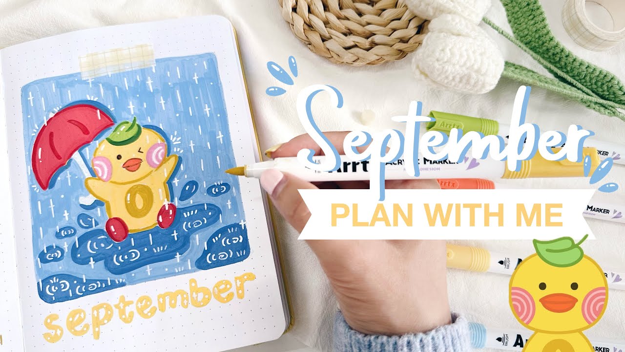 💦 plan with me // september 2025 bullet journal setup inspired by 