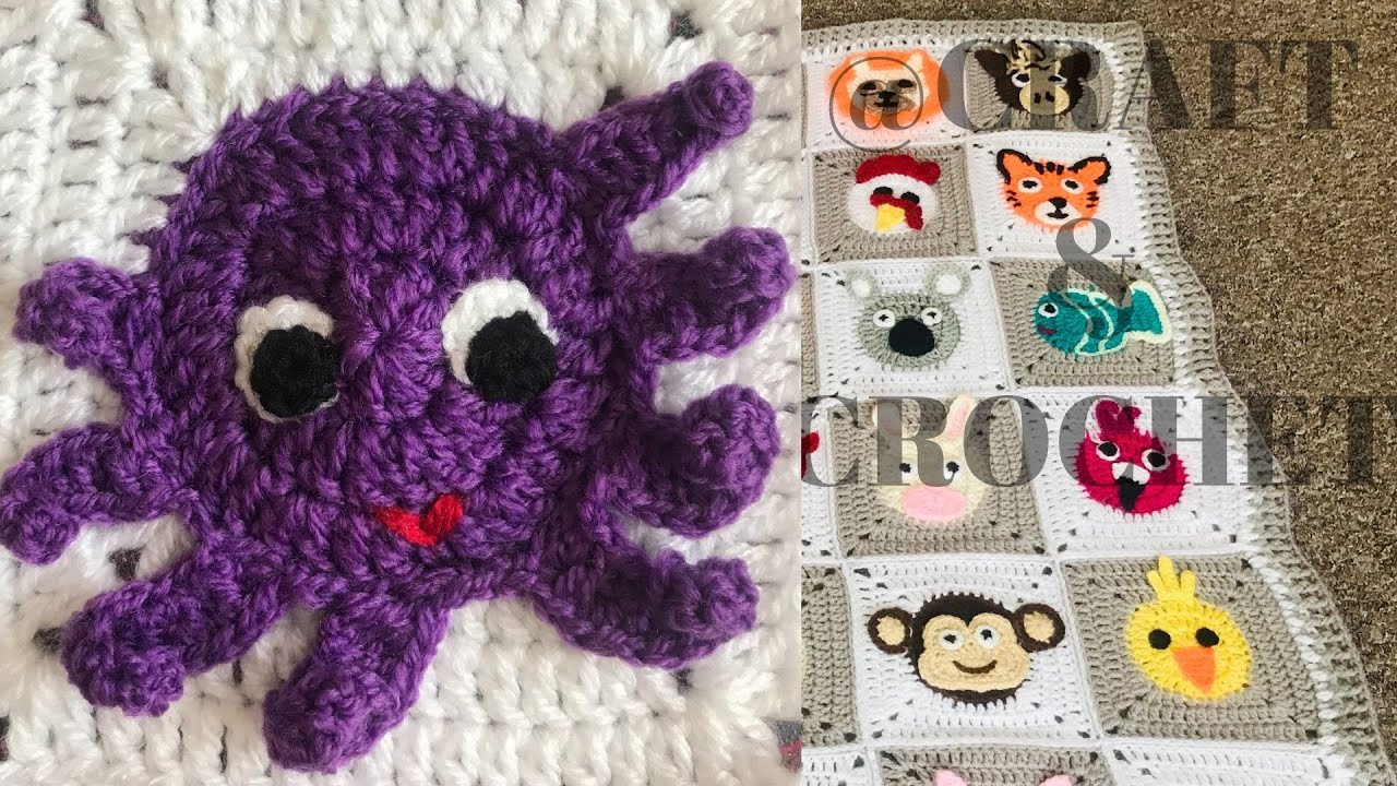 Crochet animal blanket/crochet octopus/Part:8