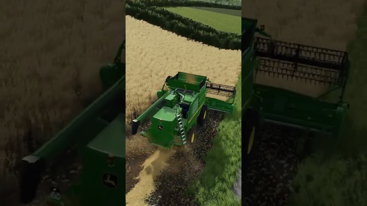 Harvesting a first wheat field #fs22 #fs22timelapse #farmingsimulator #gaming
