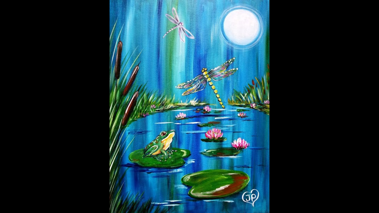 Frog & Dragonfly Painting