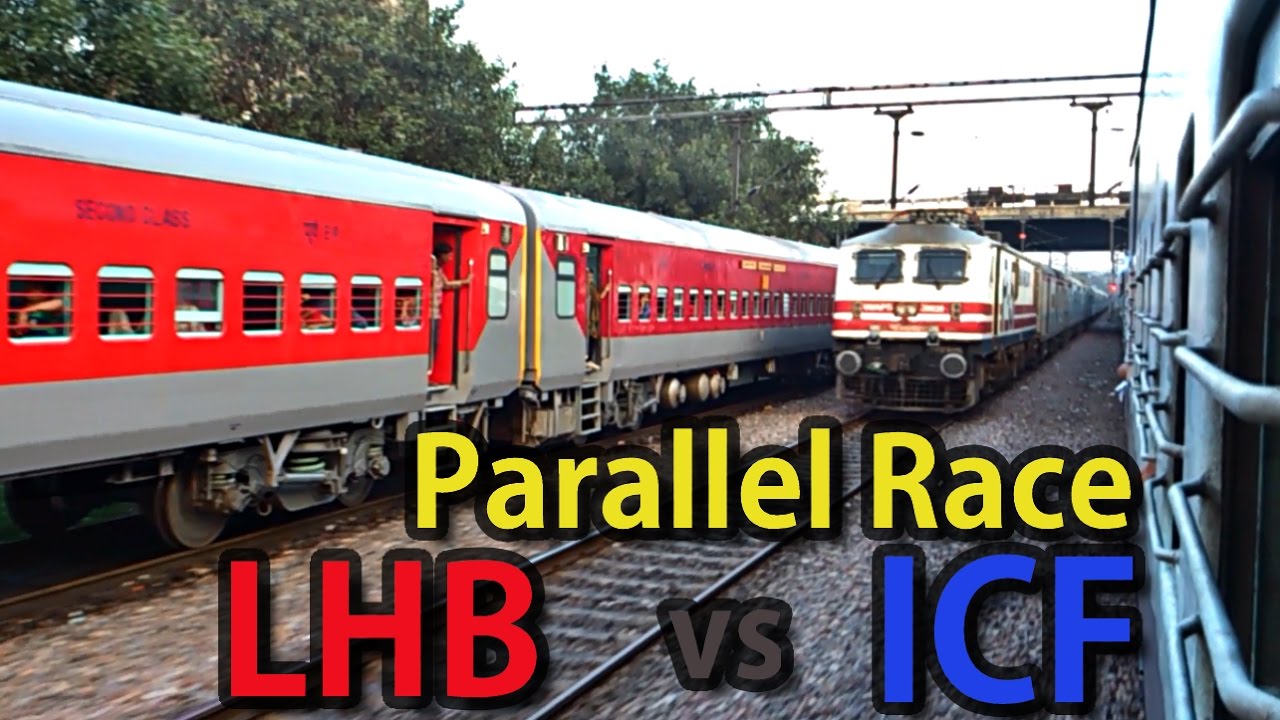 Racing Trains Parallel Action: 12415 Indore ICE overtakes 12451 ShramShakti Exp, LHB vs ICF