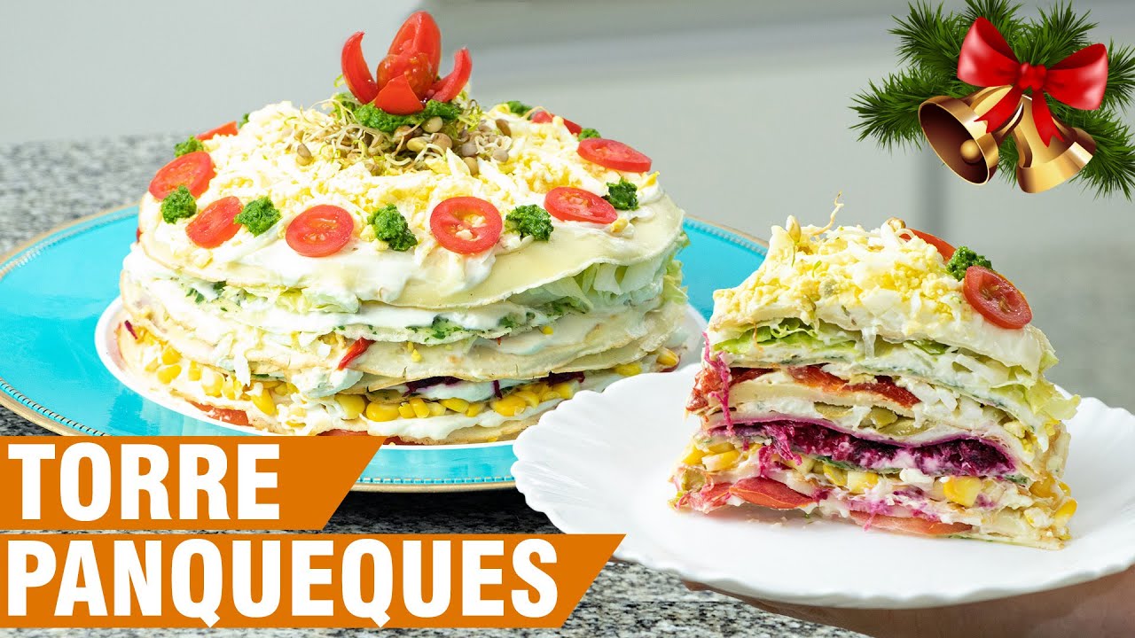 TORRE DE PANQUEQUES VEGETARIANA (Especial Navidad 🎄)