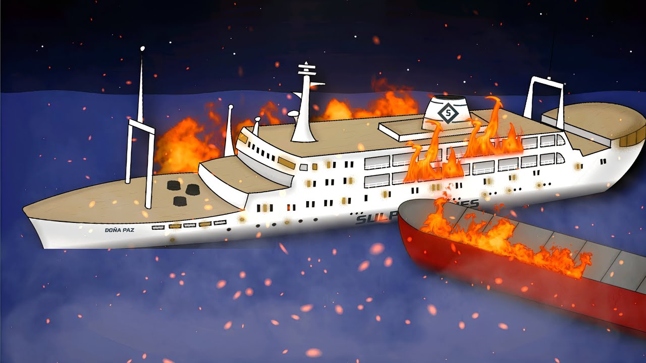 MV Do&ntilde;a Paz | The Sinking | MT Vector Collision | Animation Flipaclip 🚢⚓️