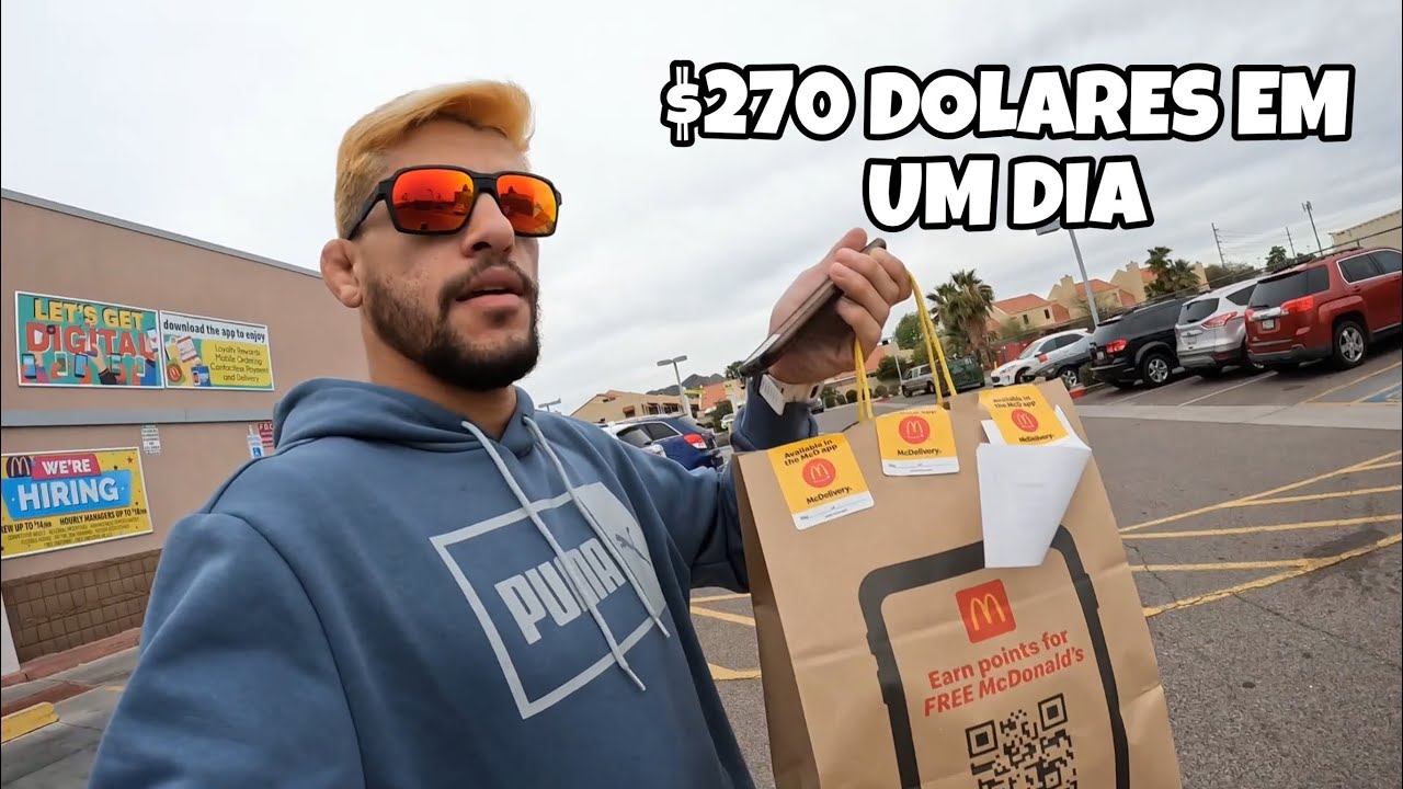 GANHANDO 270 DOLARES EM UM DIA ENTREGANDO COMIDA NOS EUA (UBER EATS)