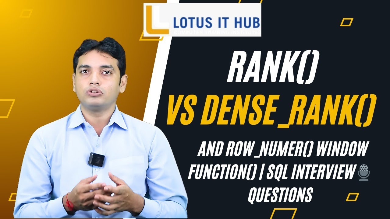 Rank() vs Dense_Rank()  and row_numer() Window Function() | SQL Interview🎙Questions🙋🙋‍♀️